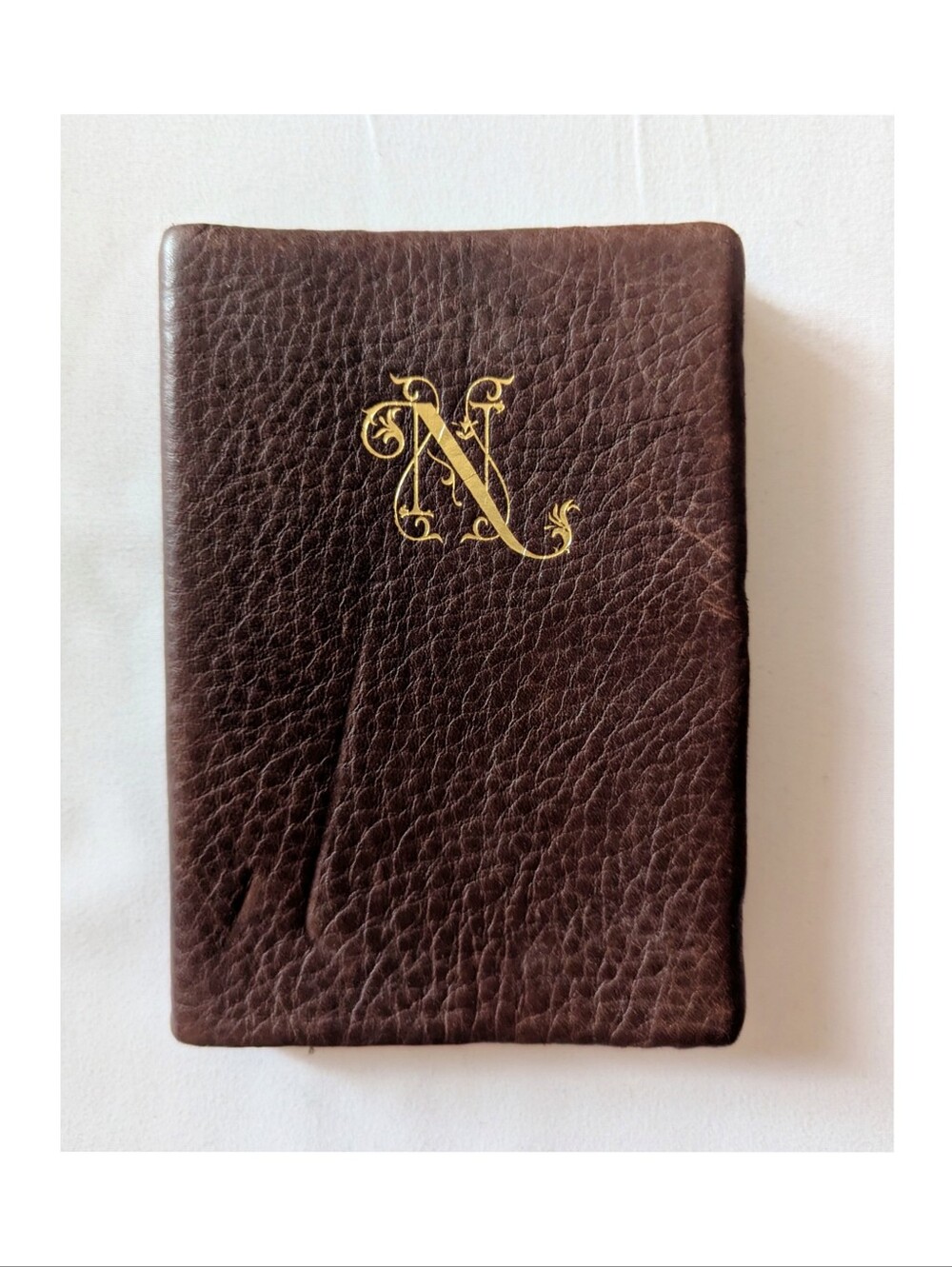 NWOT Monogrammed Leather Bound Notebook